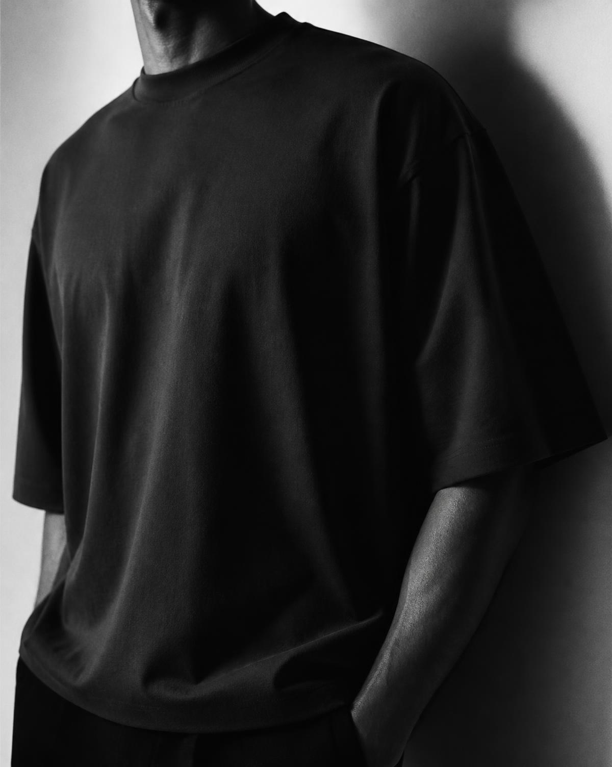 Oversized heavyweight tee in editorial light